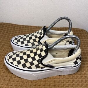 Vans Classic Slip on Stackform Women's Sz 5.5 platform sneaker checkerboard
